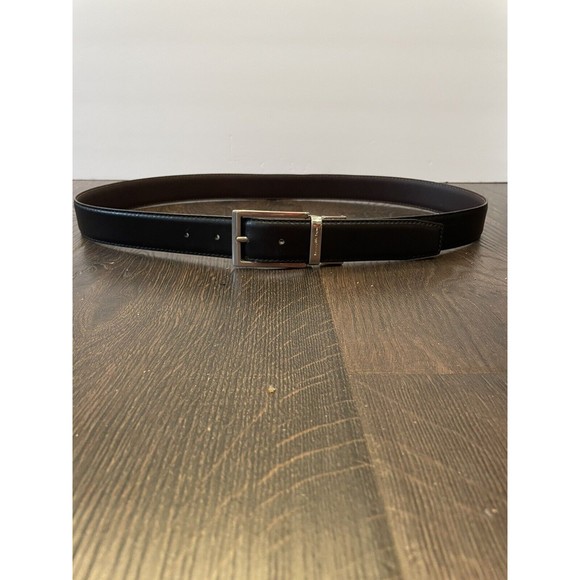 Ermenegildo Zegna Reversible Black/Brown Dress Belt Size 37-33" w/Silver Buckle - Picture 8 of 11